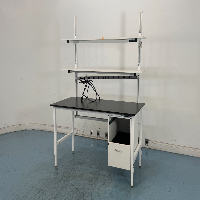 Formaspace 5' Stationary Lab Bench w/ Upper Mounted Shelving image 0